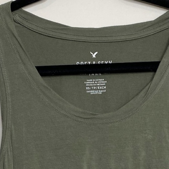 Aerie Oversized  Soft&Sexy Tank Top Moss Green XS - Picture 3 of 4